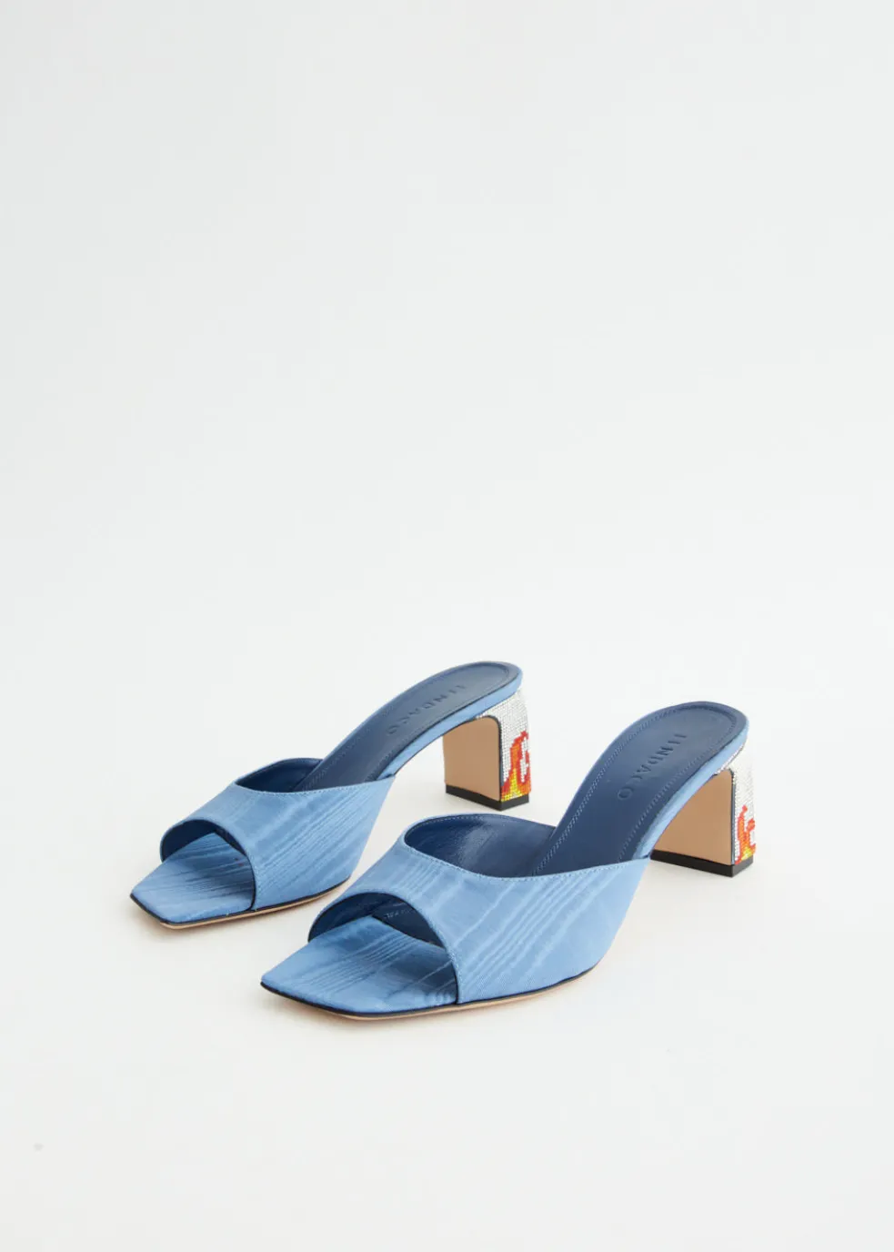 Ade Grosgrain Moire Denim Mules