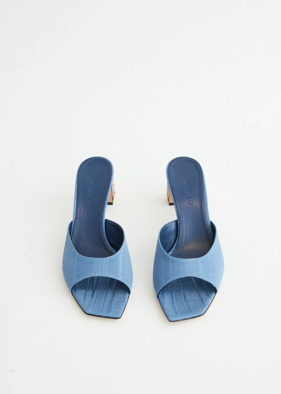 Ade Grosgrain Moire Denim Mules