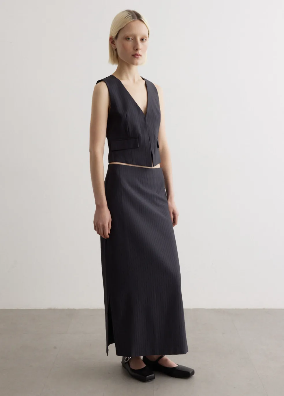 Angel Satin Pinstripe Vest