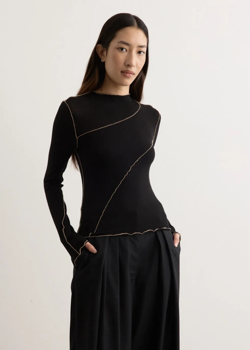 Azaelia Long Sleeve Panelled Top
