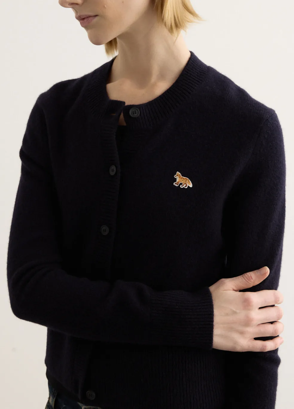 Baby Fox Patch Fitted Cardigan