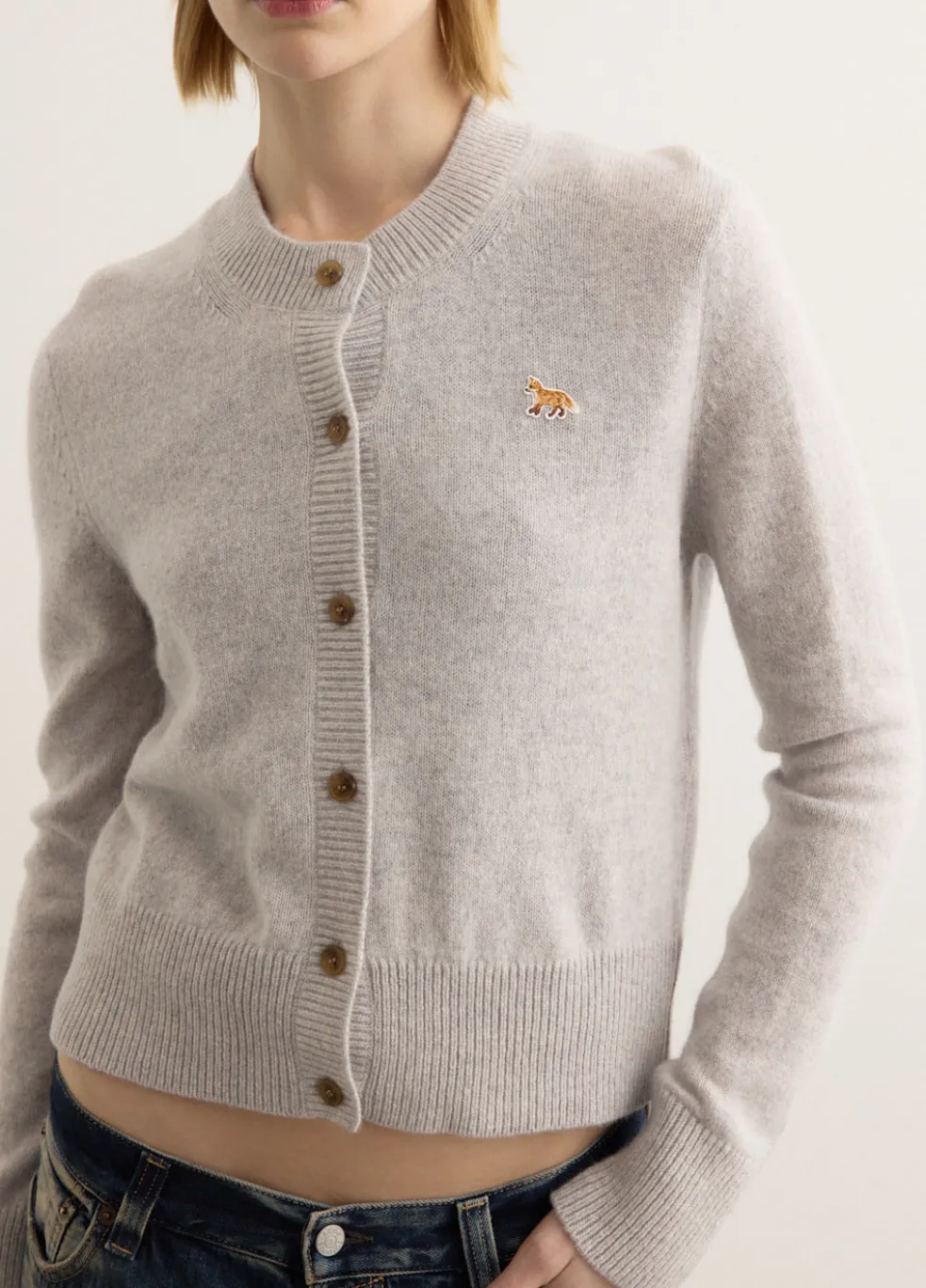 Baby Fox Patch Fitted Cardigan