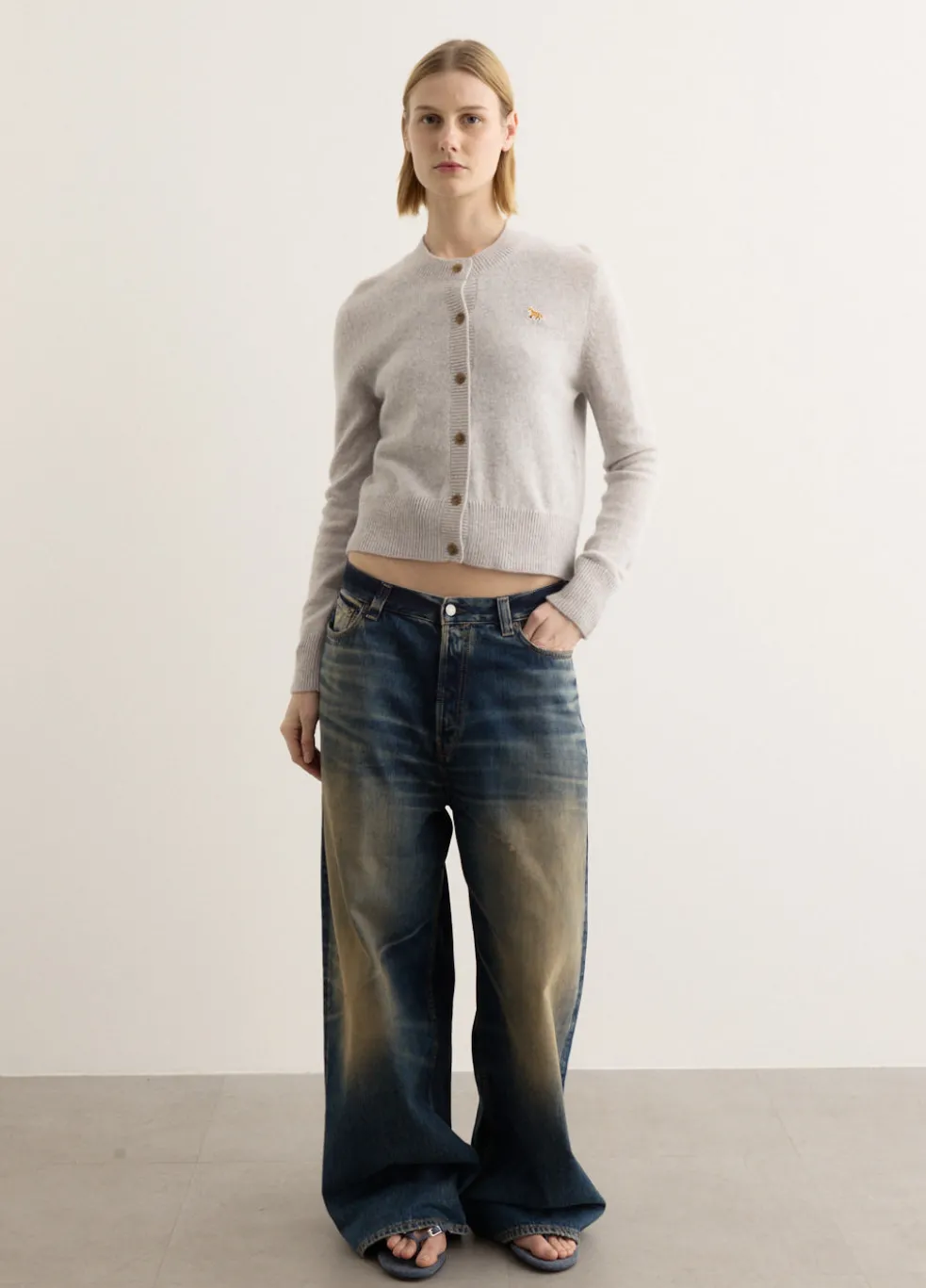 Baby Fox Patch Fitted Cardigan