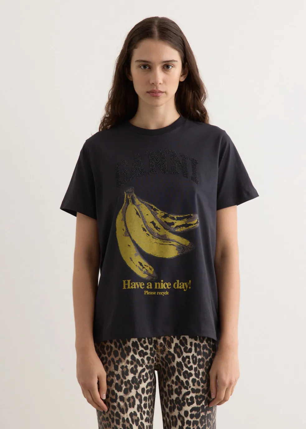 Basic Cotton Jersey Banana Relaxed T-Shirt