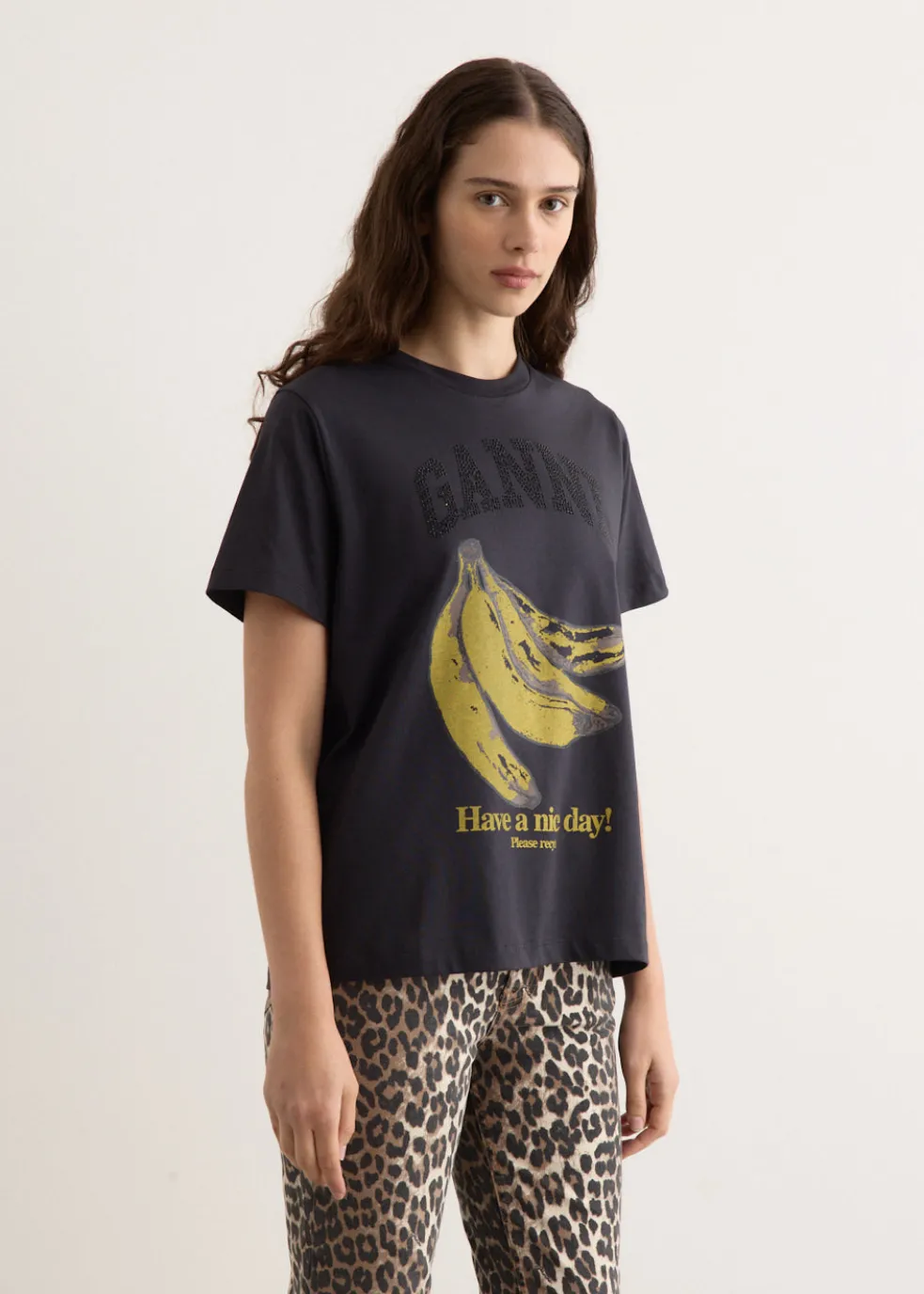 Basic Cotton Jersey Banana Relaxed T-Shirt