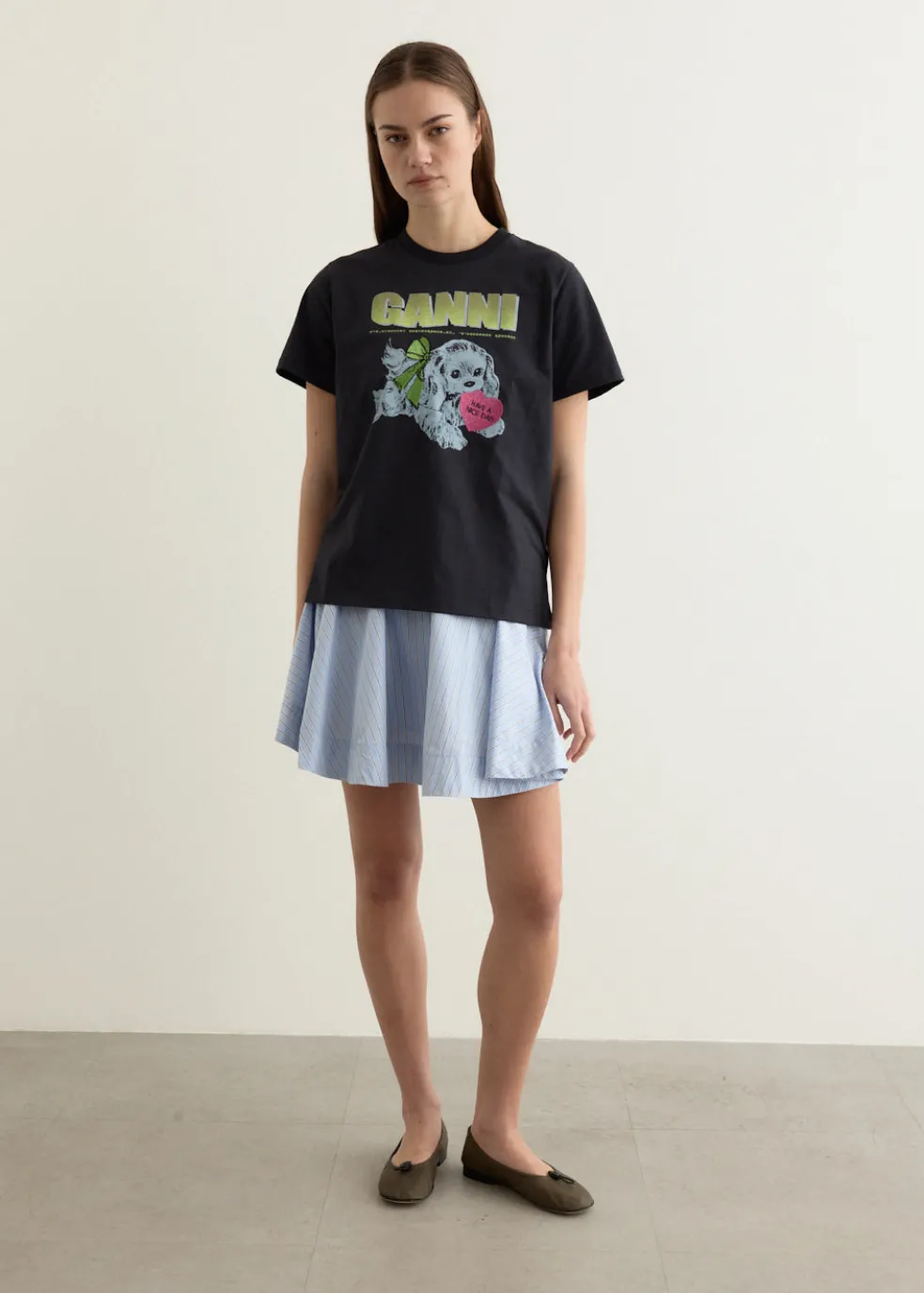 Basic Cotton Jersey Neon Puppy T-shirt