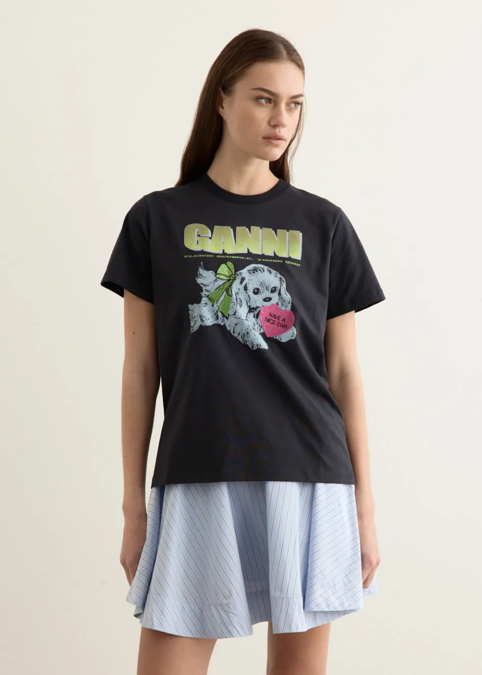 Basic Cotton Jersey Neon Puppy T-shirt