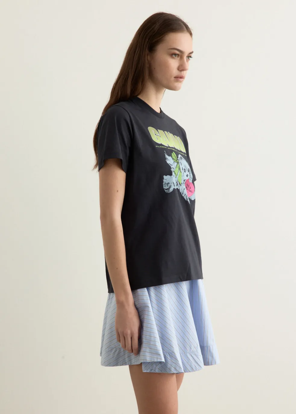 Basic Cotton Jersey Neon Puppy T-shirt