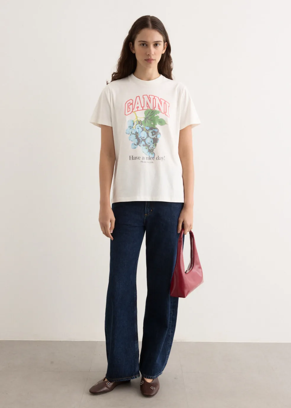 Basic Cotton Jersey Grapes Relaxed T-Shirt
