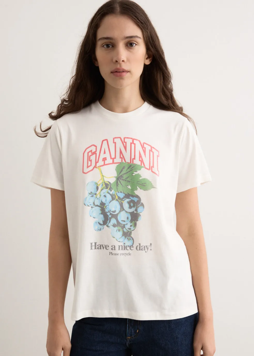 Basic Cotton Jersey Grapes Relaxed T-Shirt