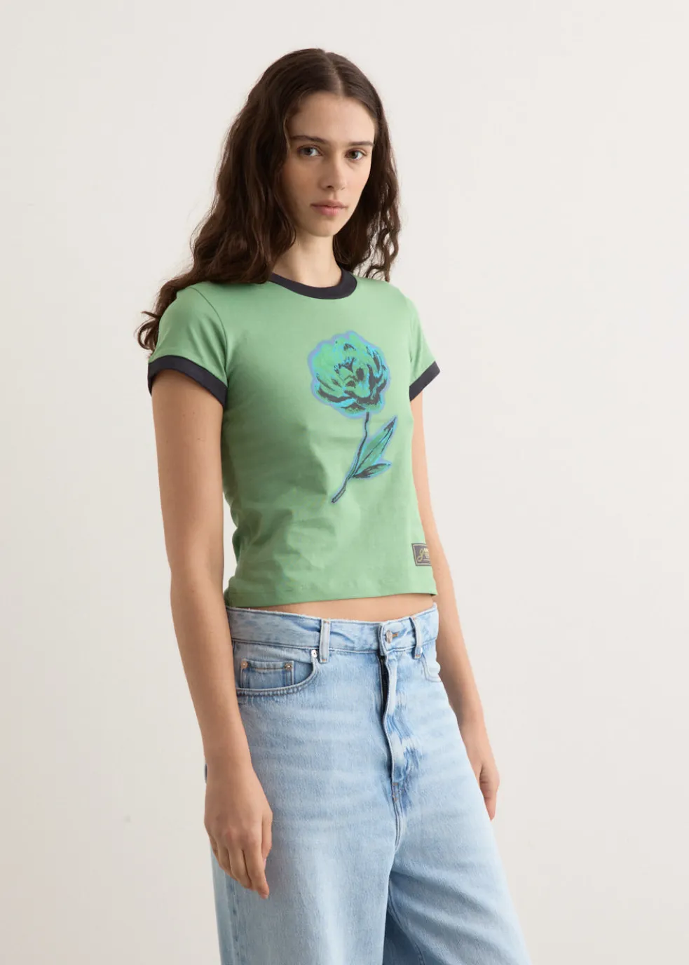 Basic Cotton Jersey Peony Baby Fit T-Shirt