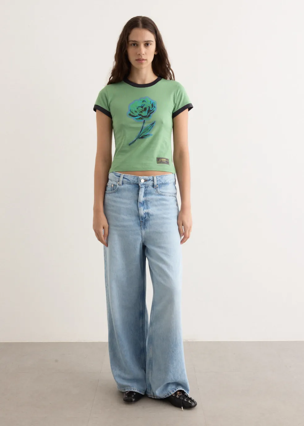 Basic Cotton Jersey Peony Baby Fit T-Shirt