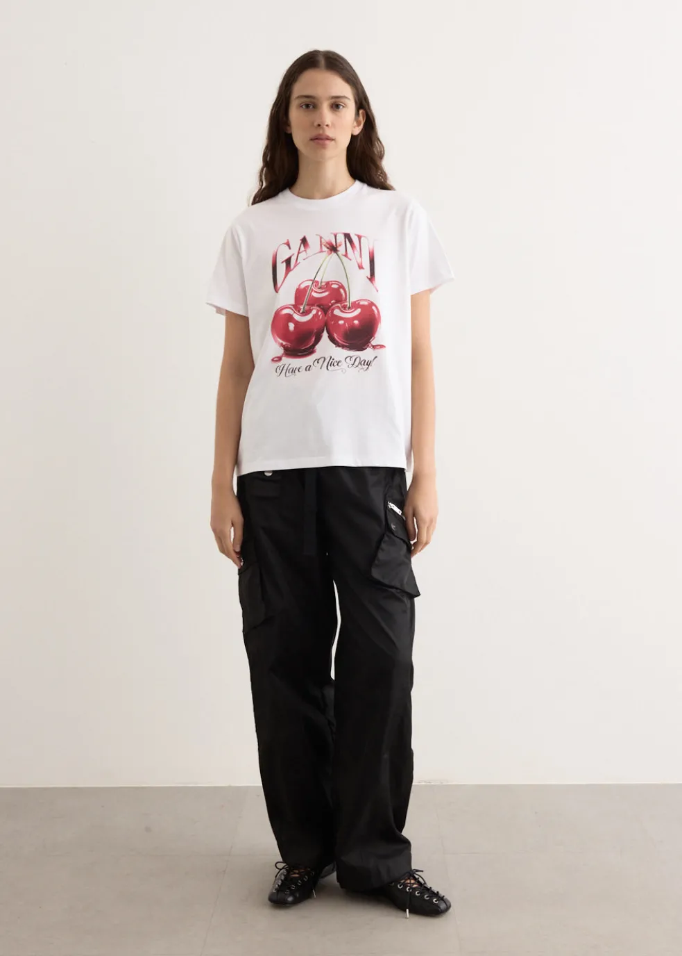 Basic Jersey Cherry Relaxed T-Shirt