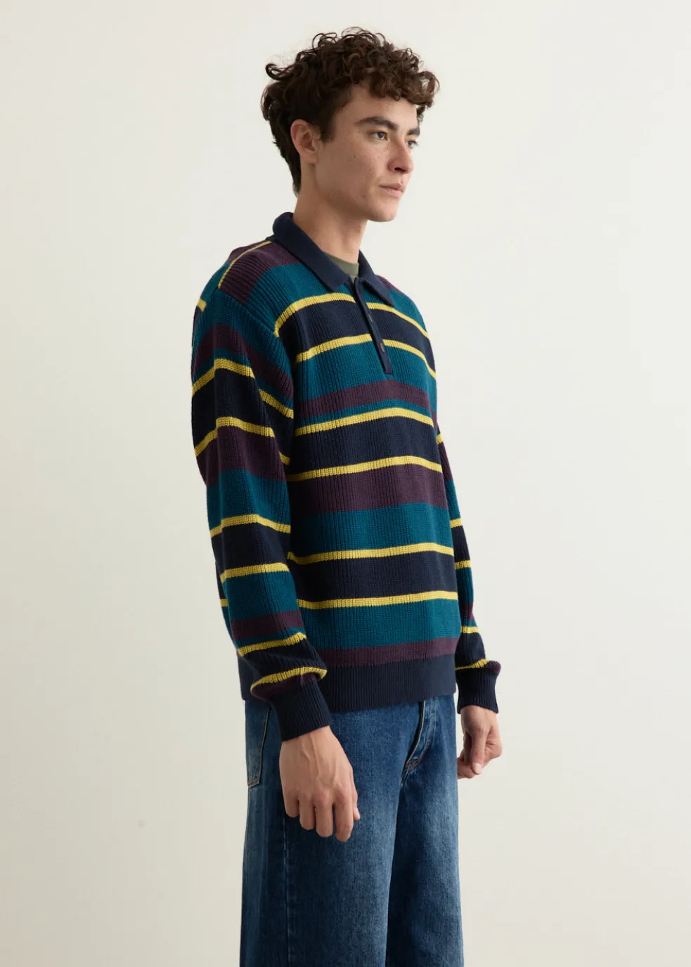 Beauchamp Multi Stripe Polo Sweater