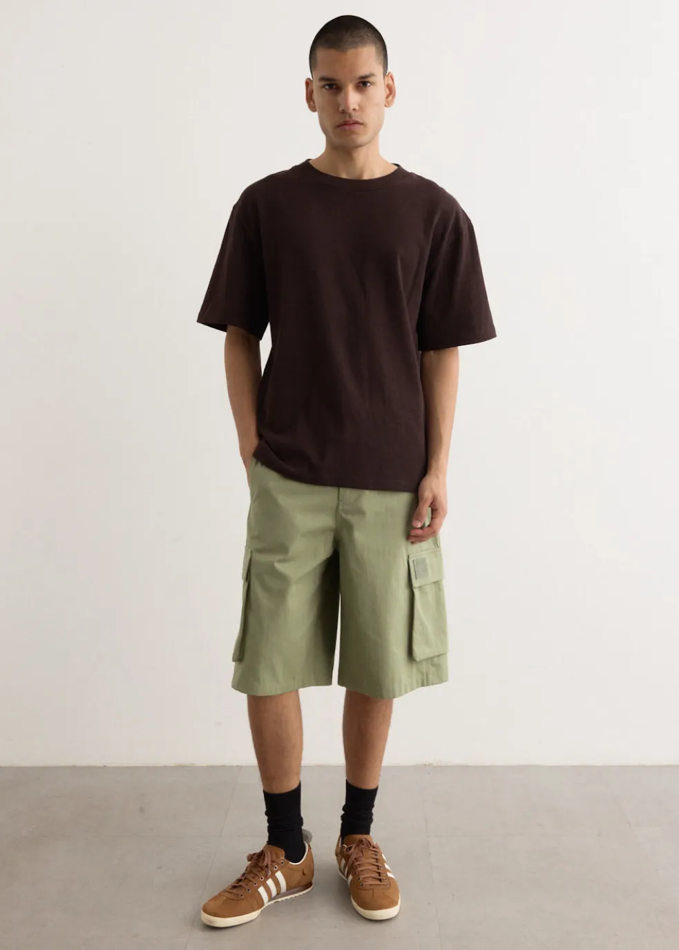 Belted Cargo Bermuda Shorts