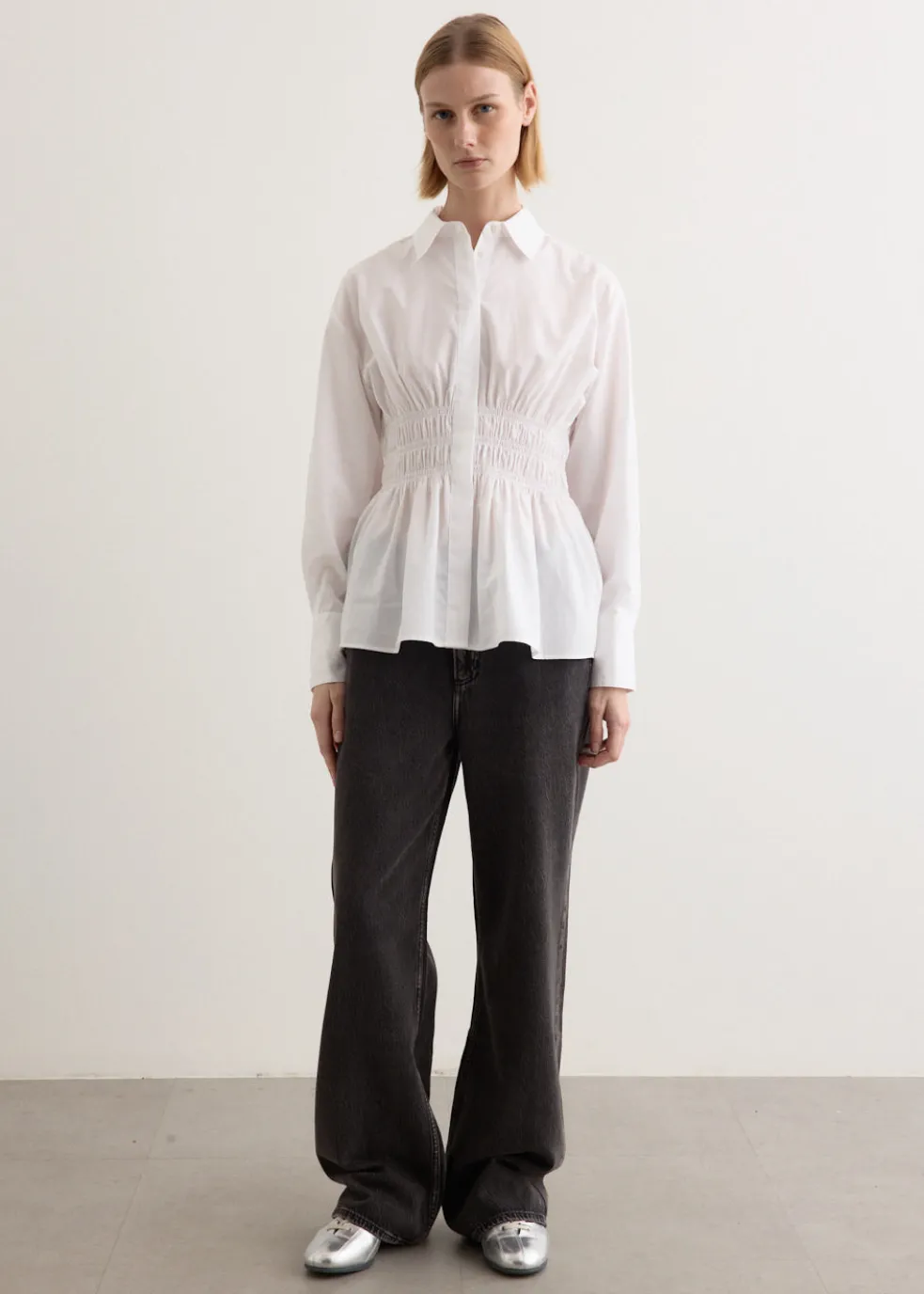 Blythe Gathered Poplin Shirt