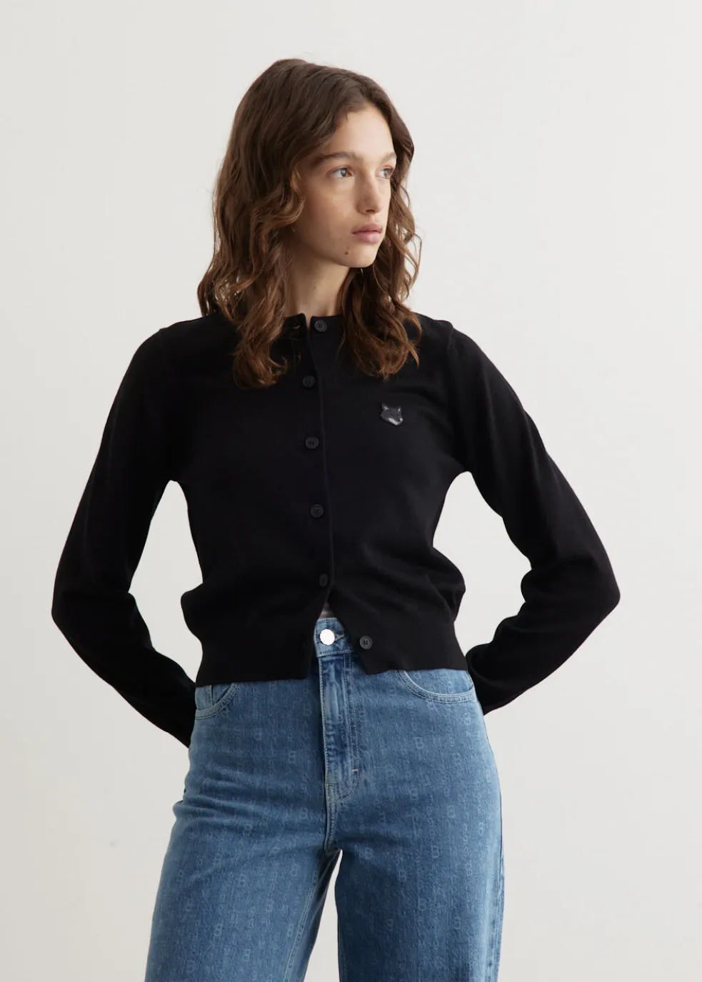 Bold Fox Head Patch Regular Cardigan