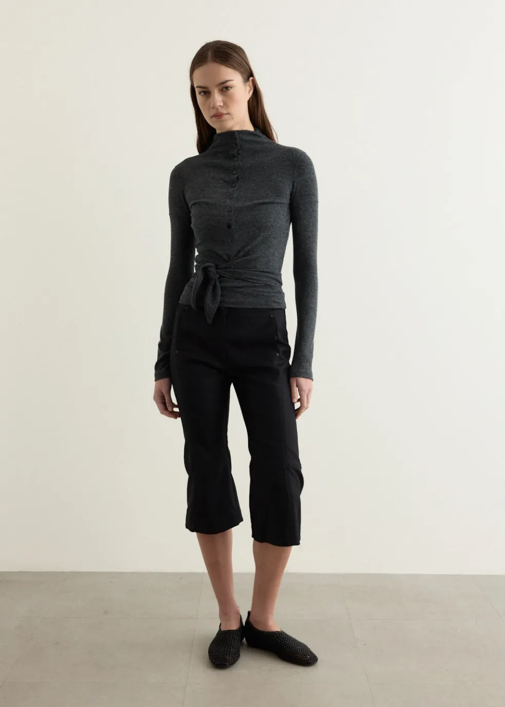 Button Up Wrap T-Shirt