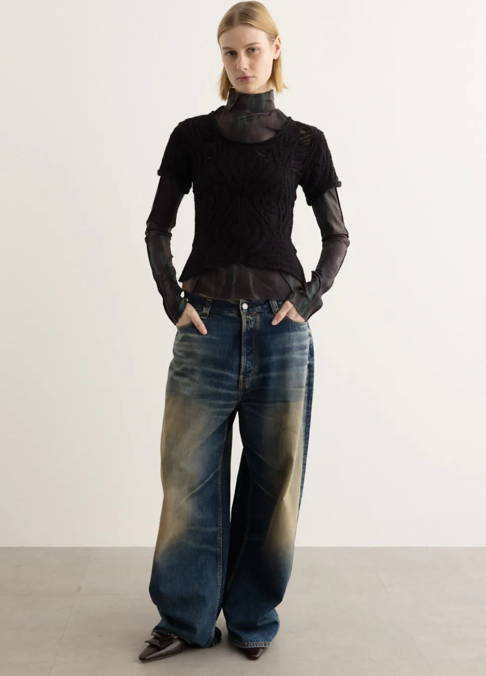 Cap Sleeve Sweater Layered Top