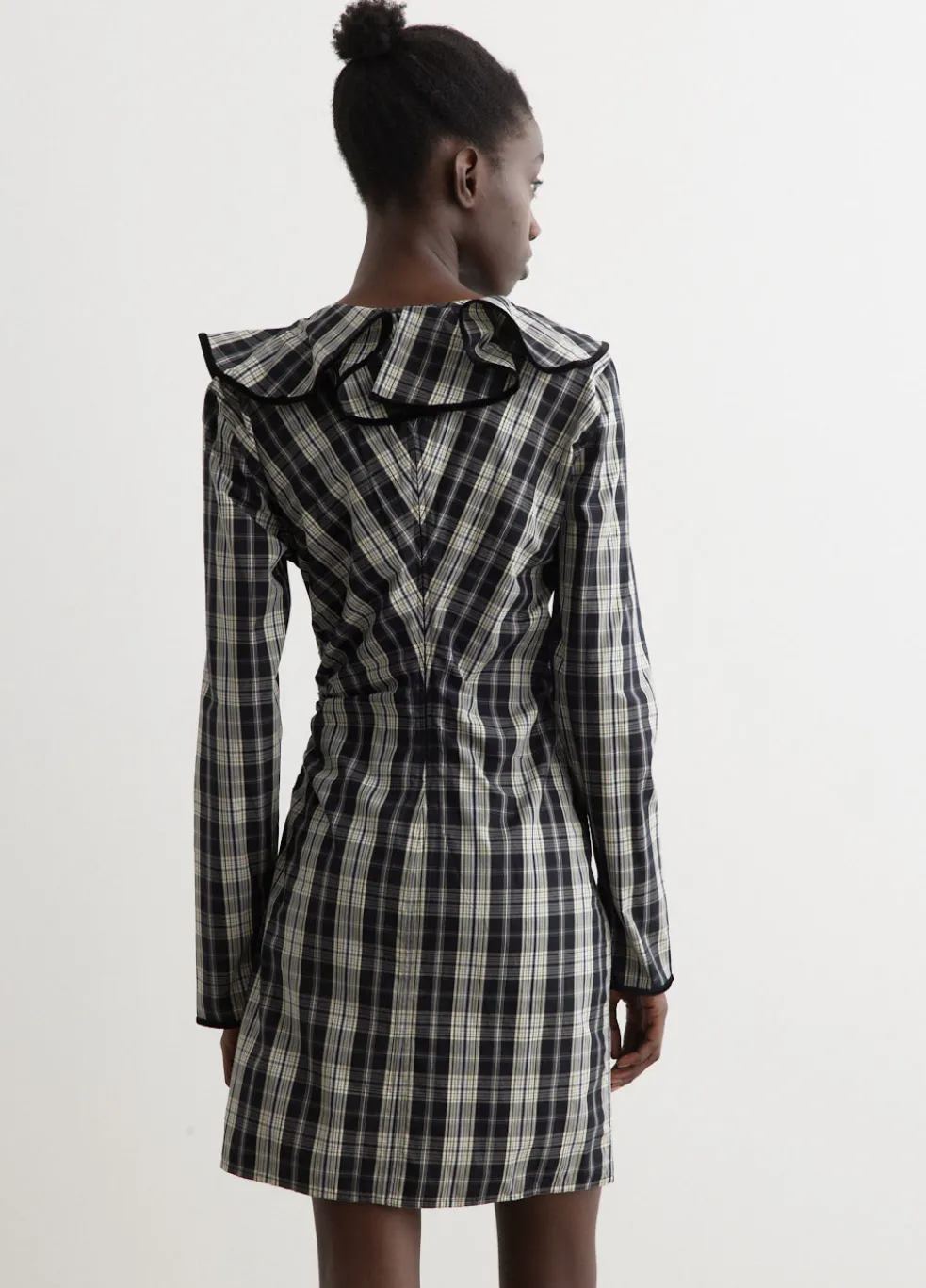 Check Cotton Mini Dress