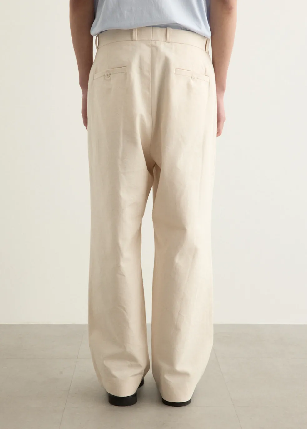 Chino Tuck Straight Cotton Duck Pants