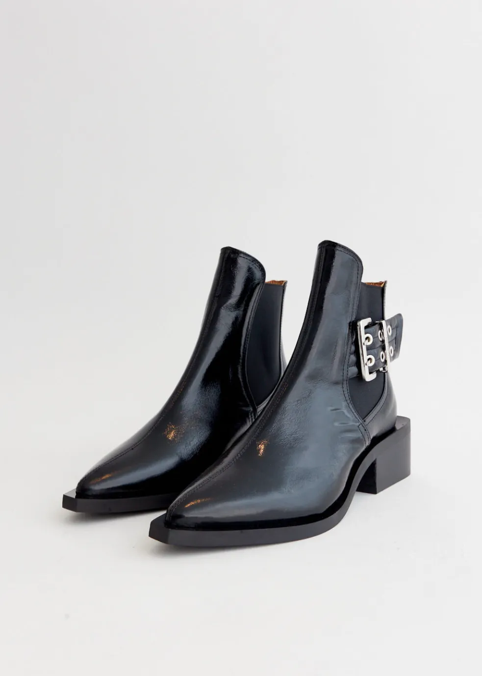 Chunky Buckle Chelsea Boots