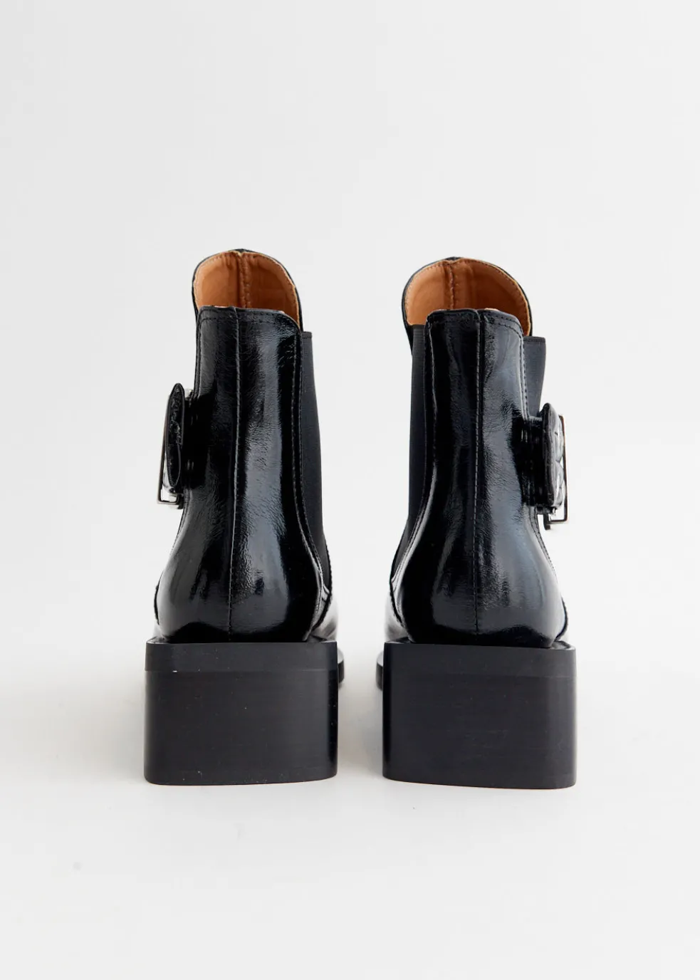 Chunky Buckle Chelsea Boots