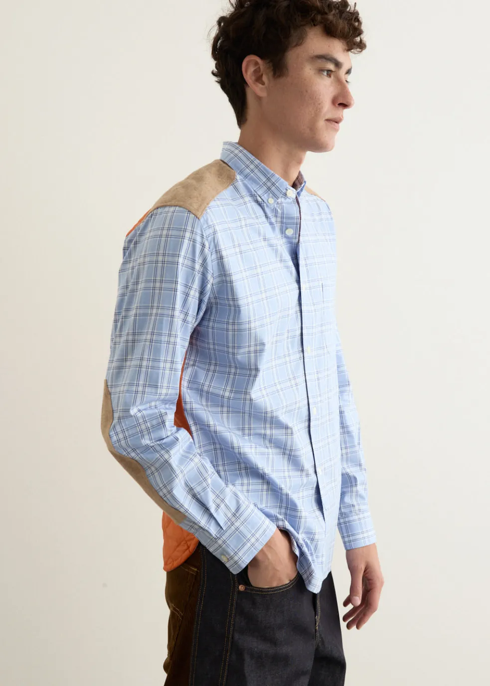 Cotton Check Quilted Nylon Shirt