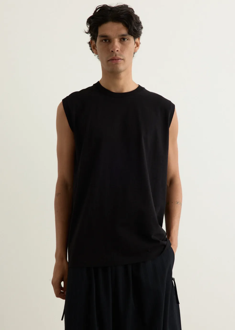 Cotton Jersey Sleeveless T-Shirt