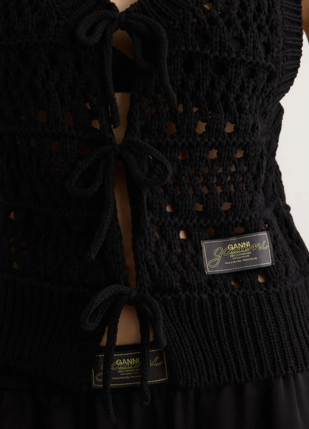 Cotton Mix Tie String Vest