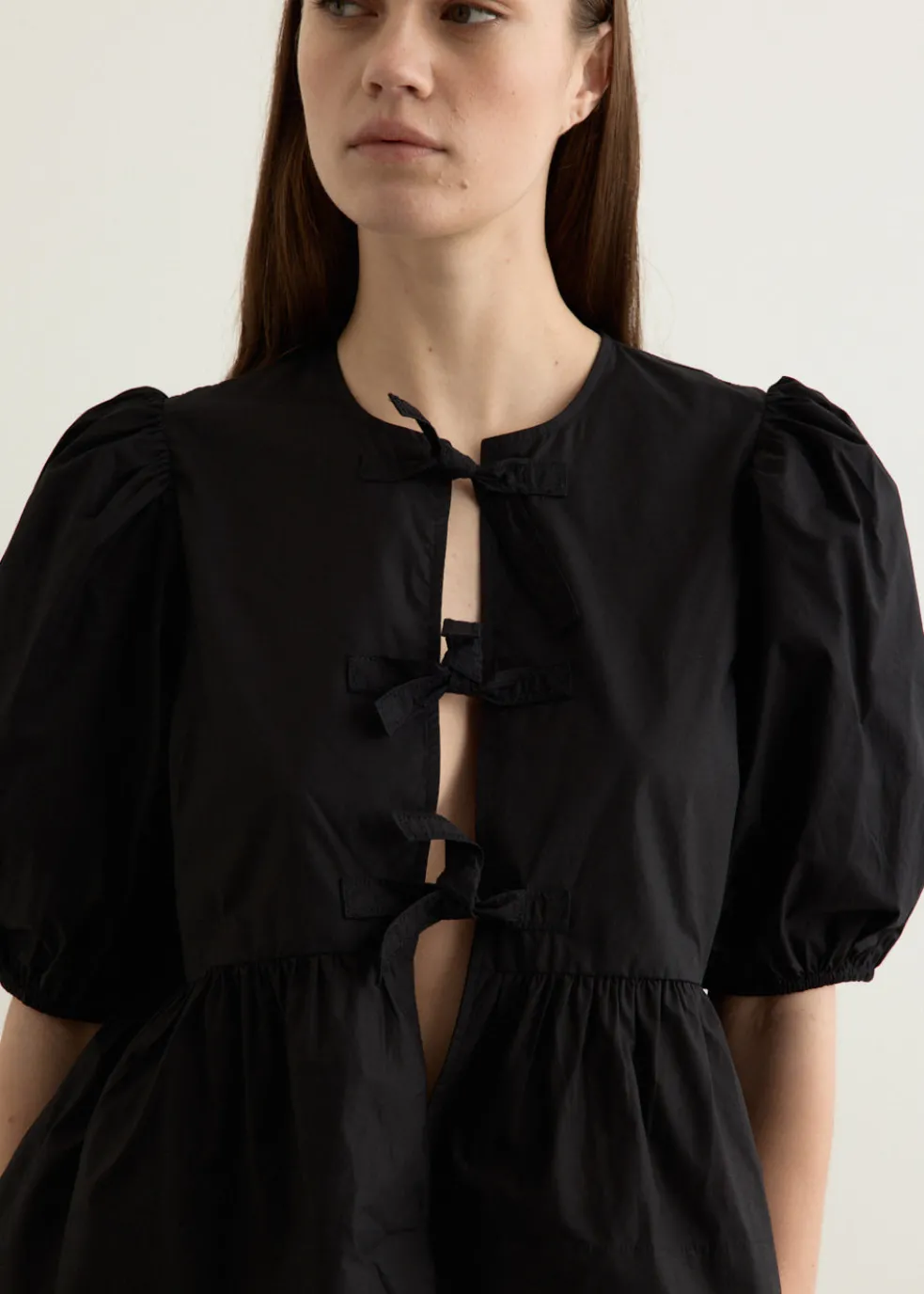 Cotton Poplin Peplum Blouse