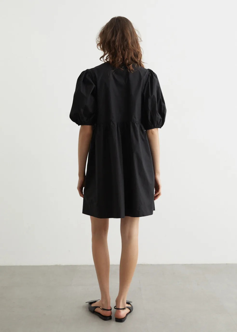 Cotton Poplin Tie String Mini Dress