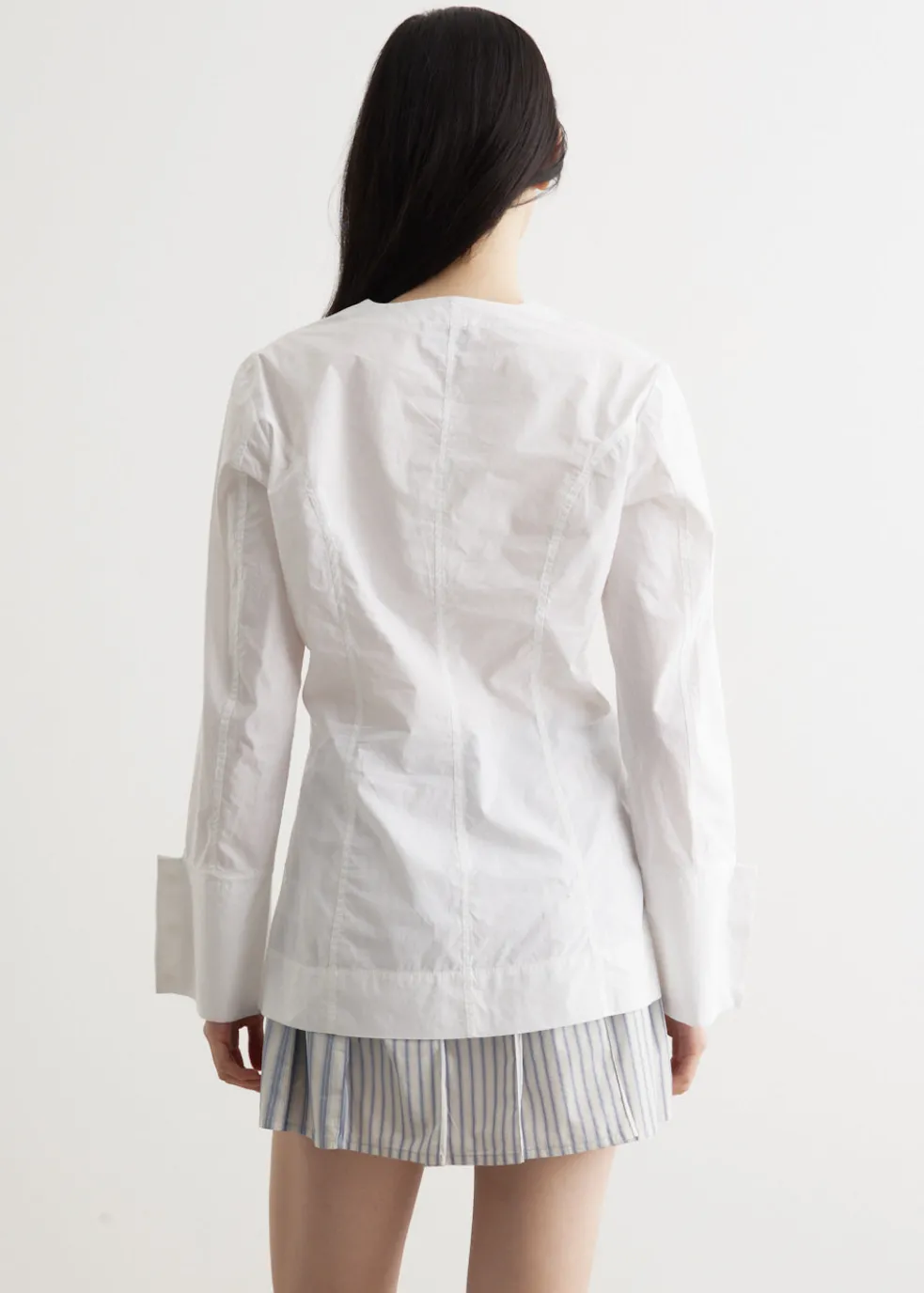 Cotton Poplin V-Neck Shirt