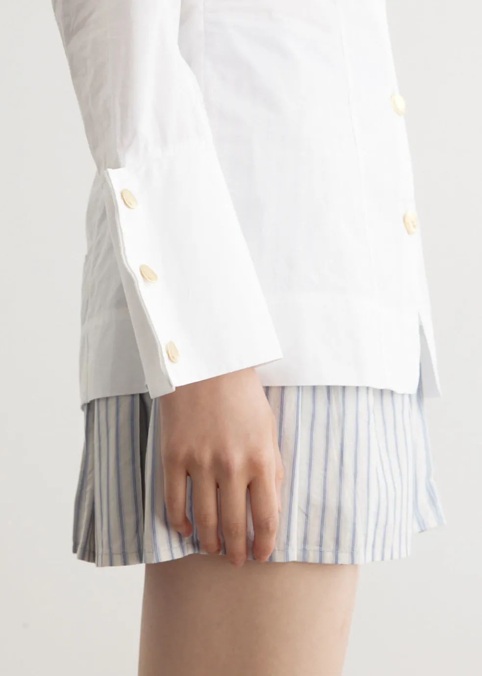 Cotton Poplin V-Neck Shirt