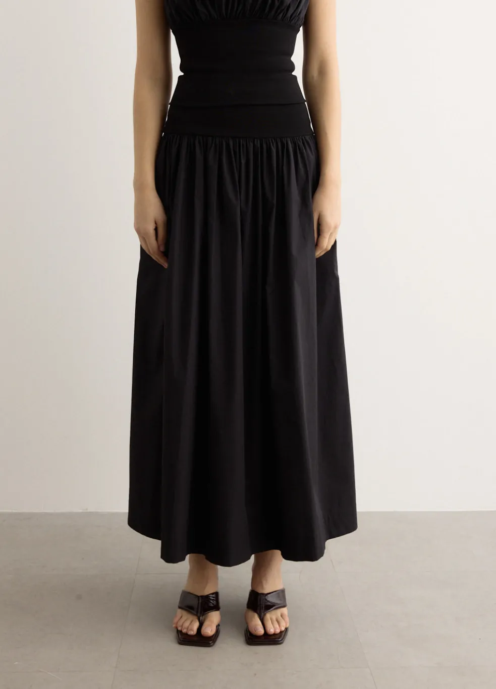 Cotton Rib Maxi Skirt