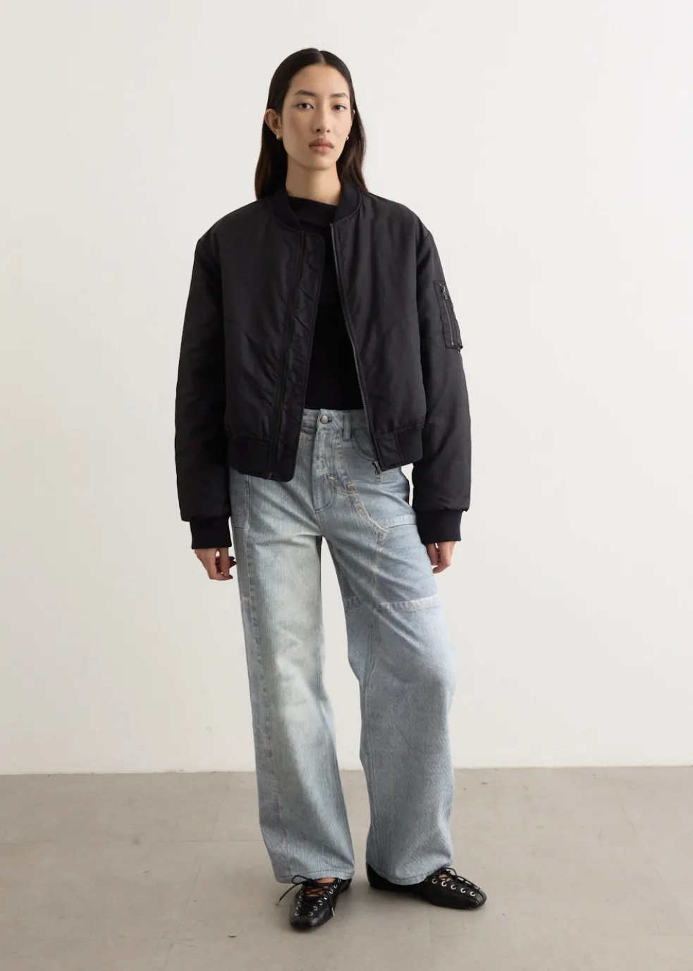 Crash Baggy Printed Jeans