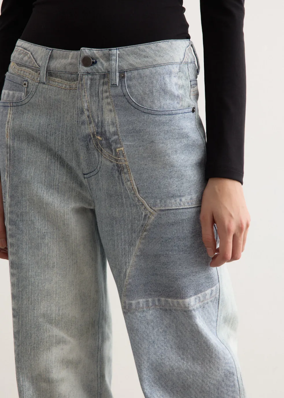 Crash Baggy Printed Jeans