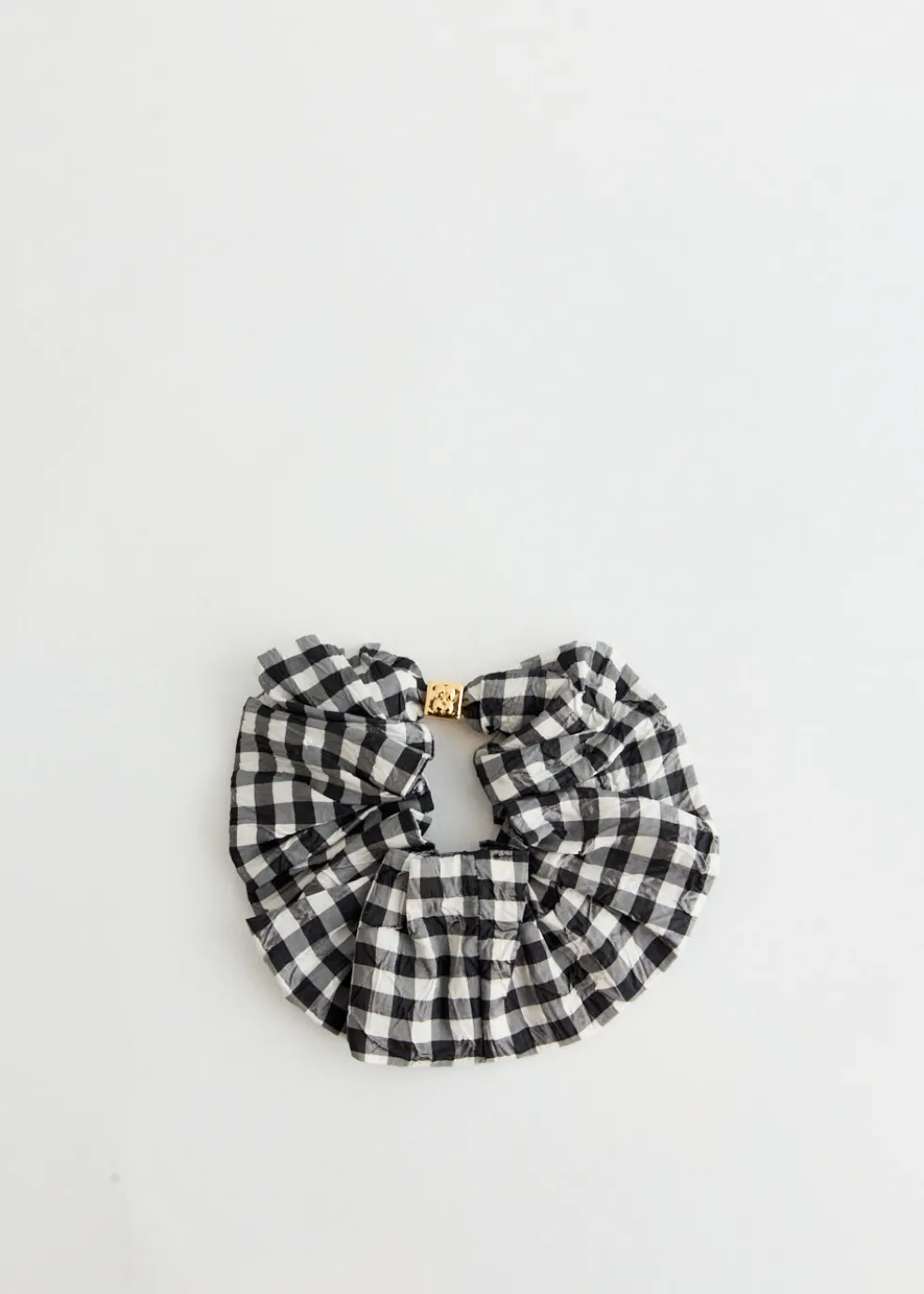 Crinkled Taffeta Check Scrunchie