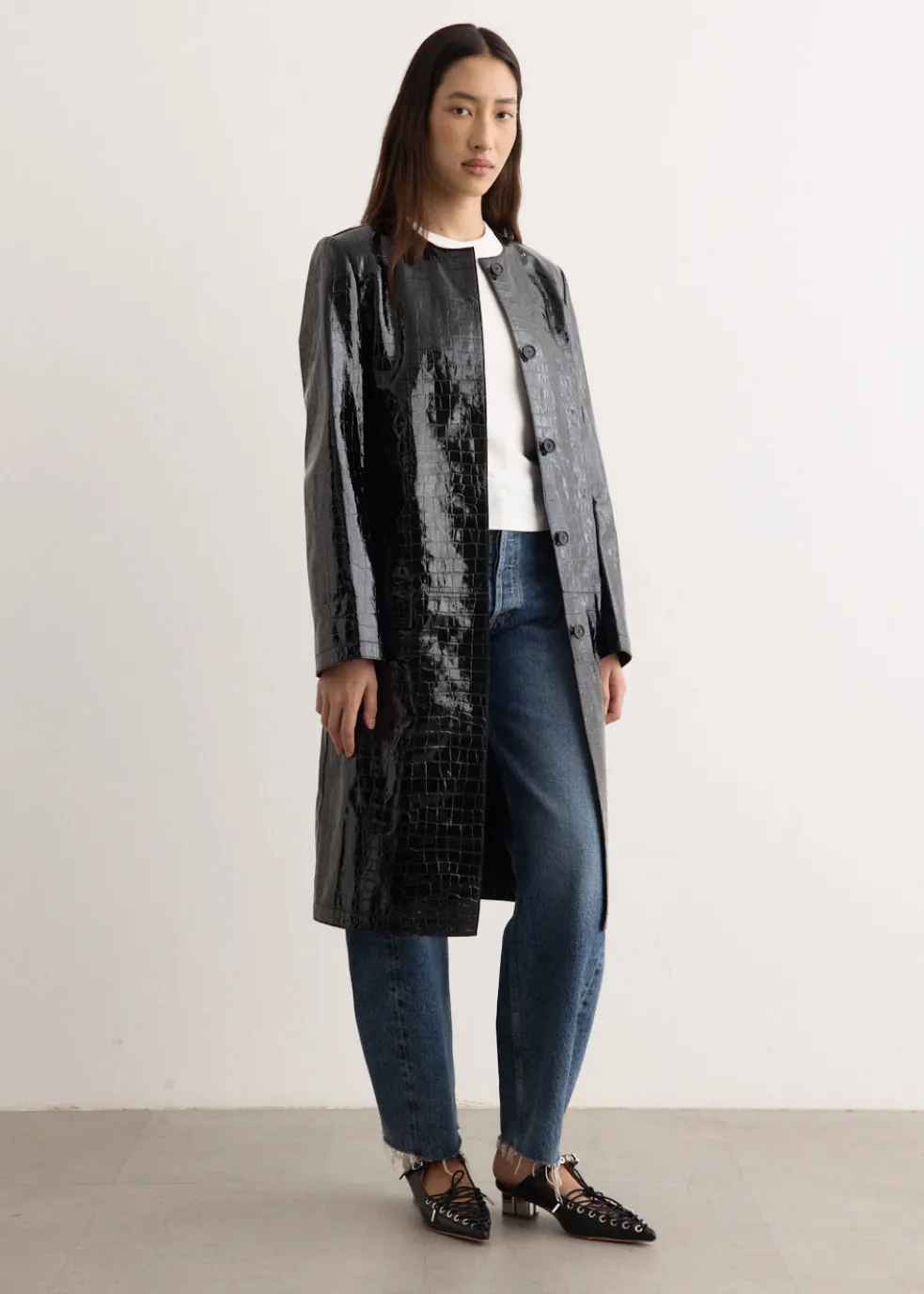 Croco Embossed Coat