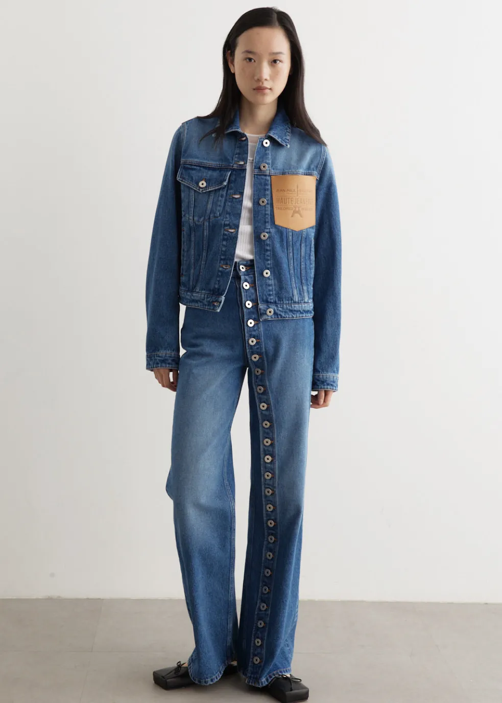 Denim Jacket With Leather Pocket