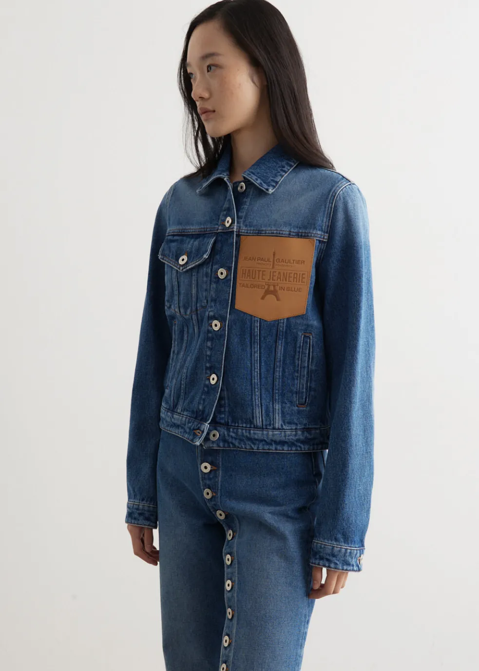 Denim Jacket With Leather Pocket