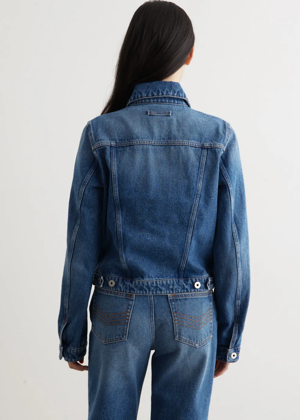 Denim Jacket With Leather Pocket