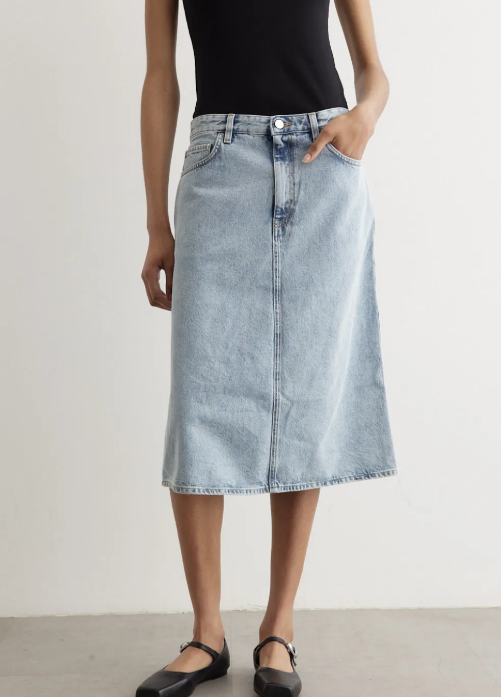 Denim Midi Skirt