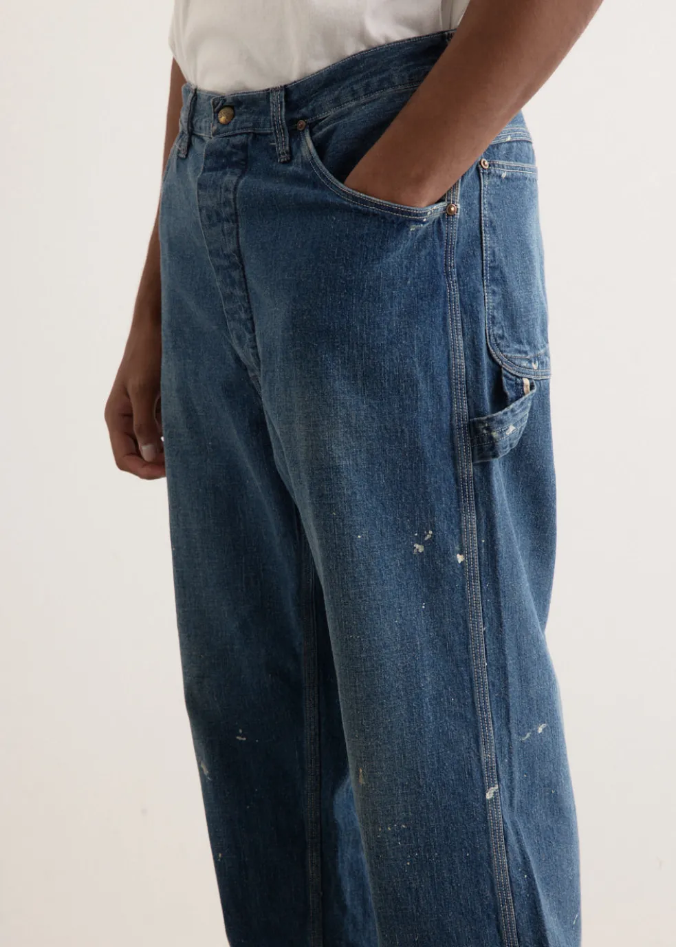 Denim Painter Pants With Paint