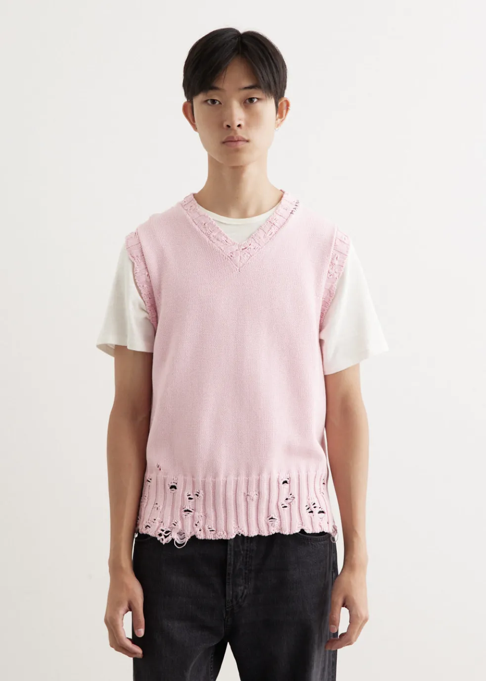 Destroyed Knit Vest