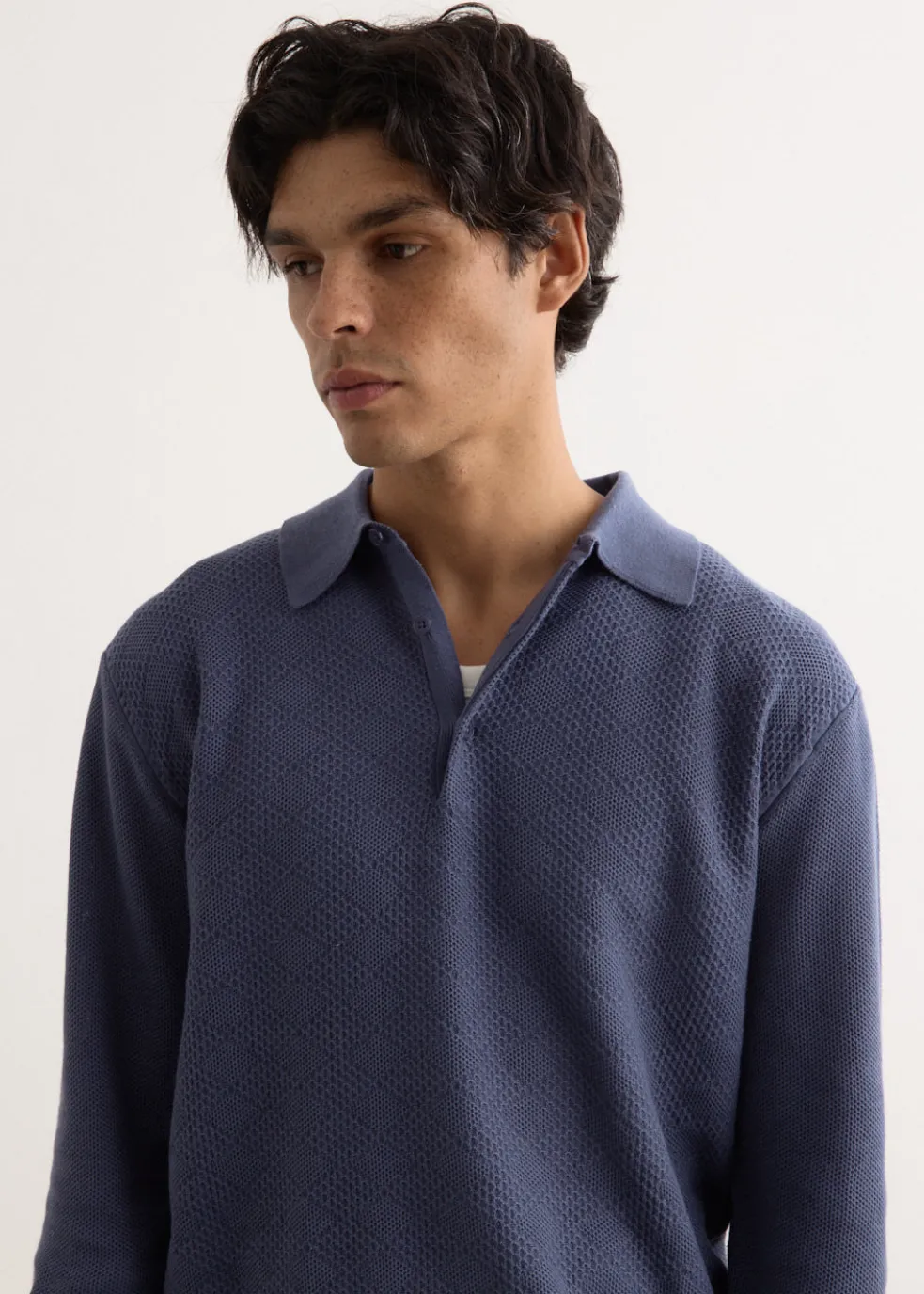 Diamond Pattern Knit Polo