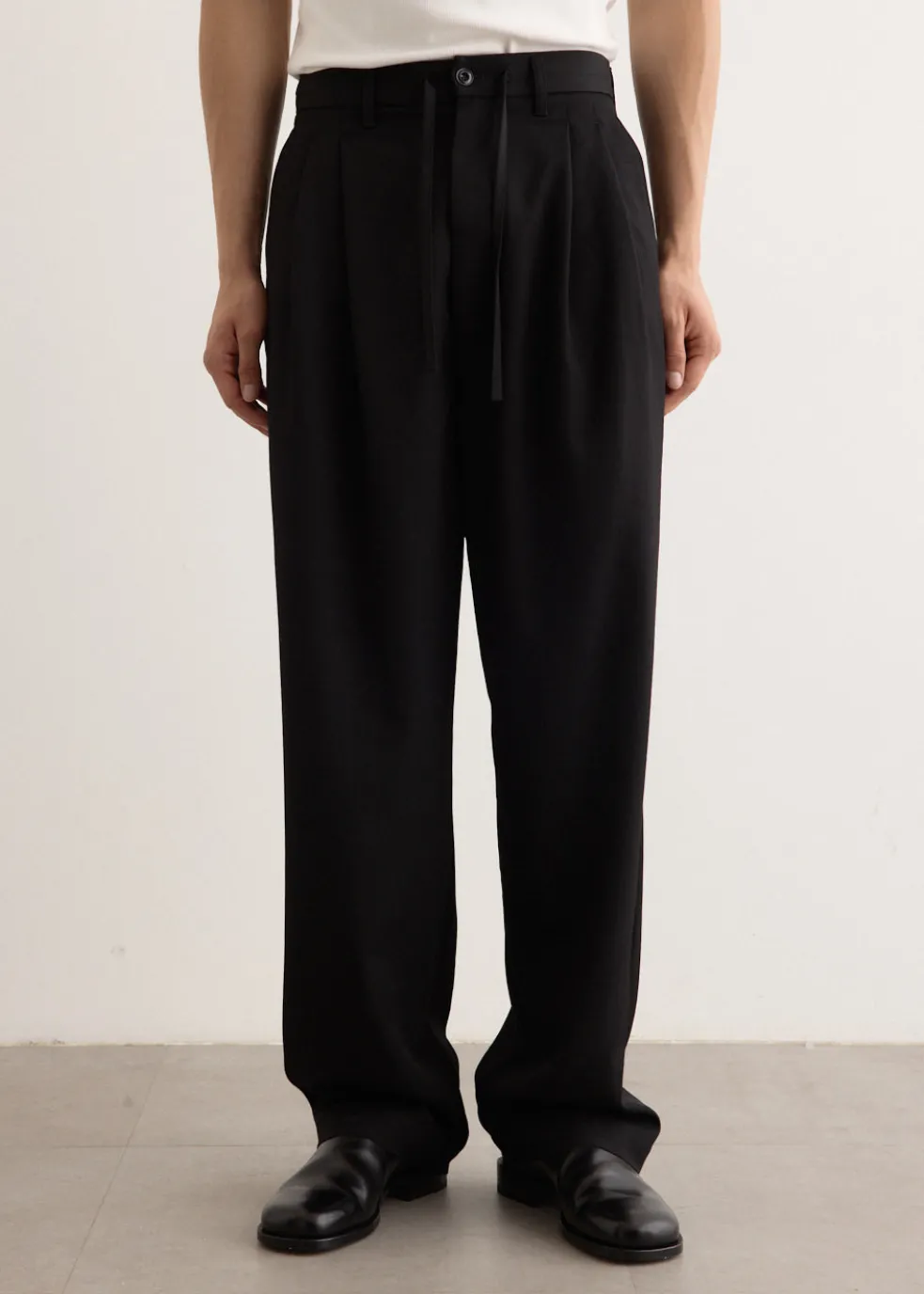 Drawstring Pleated Pants