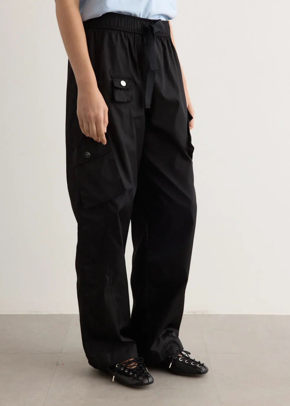 Duchesse Nylon Oversized Elasticated Pants