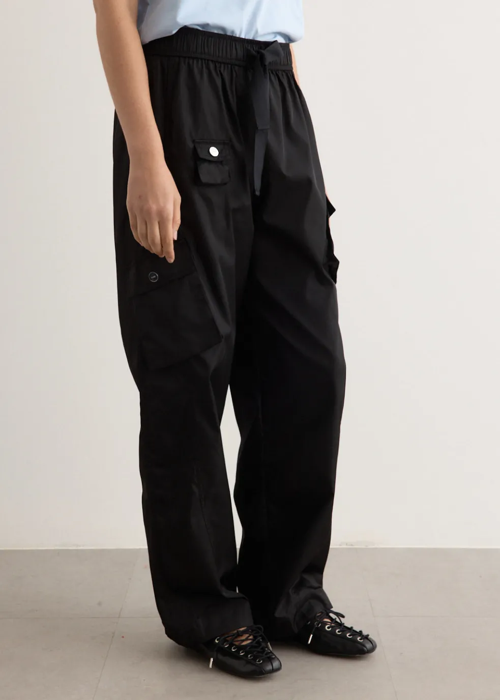 Duchesse Nylon Oversized Elasticated Pants