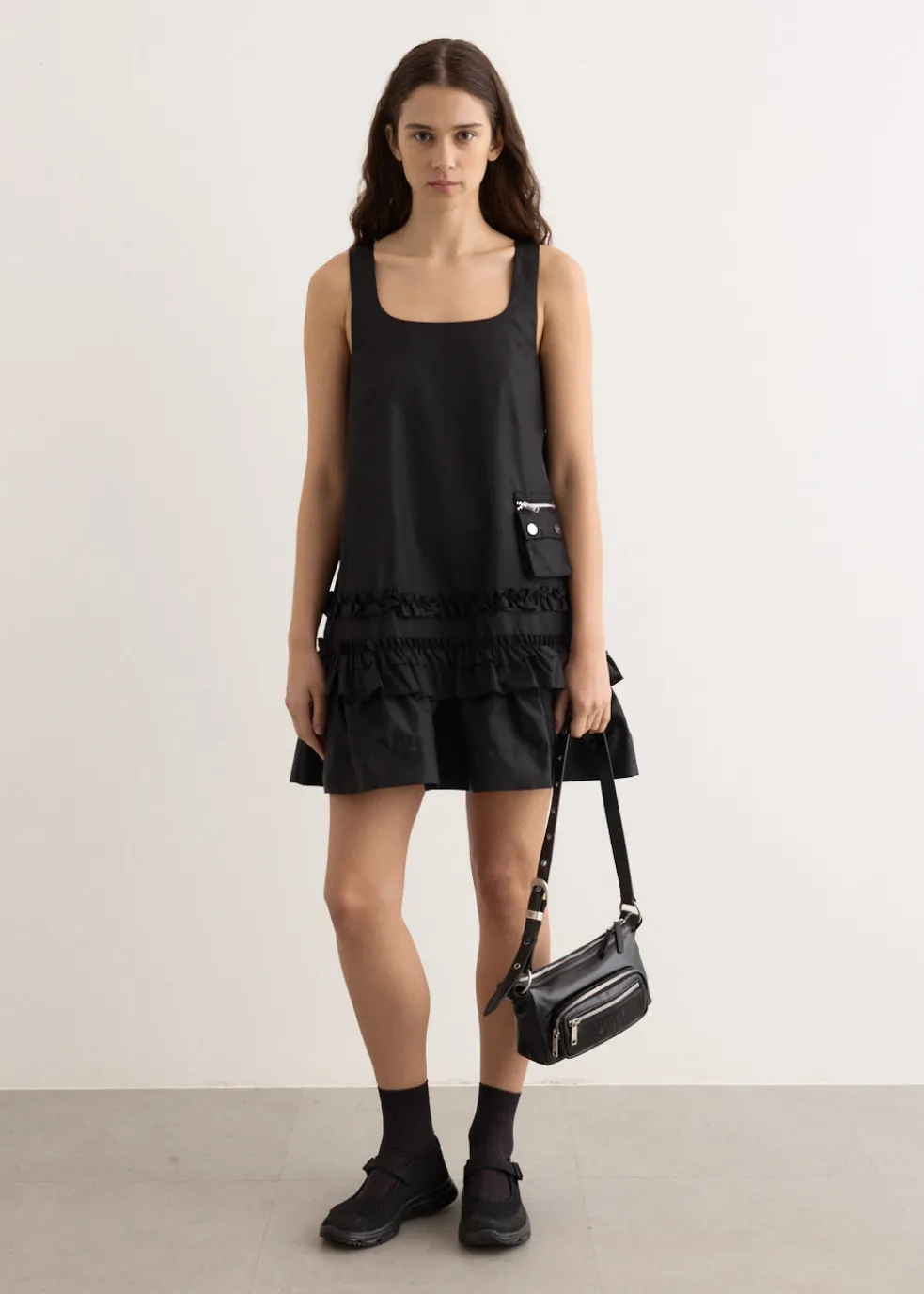 Duchesse Nylon U-Neck Mini Dress